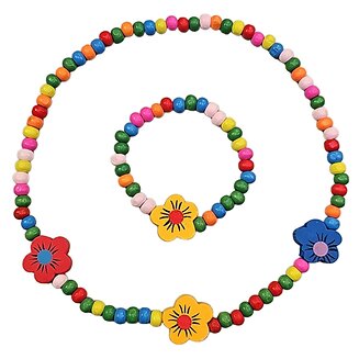 Fako Bijoux - Kinderketting en Armband - Bloemetjes Open