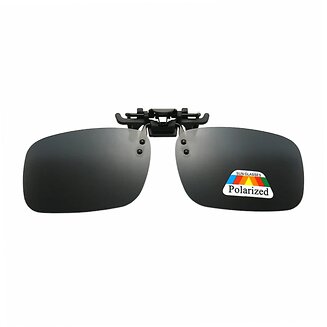 Fako Fashion - Clip On Voorzet Zonnebril - Overzet Clip-on - Polariserend - Polarized - Small - 127x35mm - Zwart