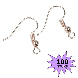 Fako Bijoux - Oorbel Haakjes - Rosé Goudkleurig - 100 Stuks