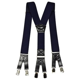 Fako Fashion - Bretels - Breed - Heavy Duty - XL - 120cm - Navy Blauw