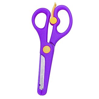 Fako Bijoux - Kinderschaar - Easy Open - Stainless Steel - Plastic Punt - 13.5cm - Paars