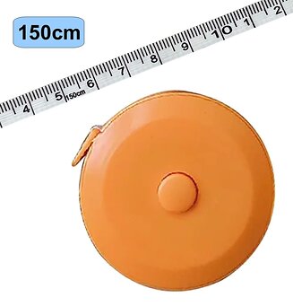 Fako Bijoux - Rolmaat - Meetlint Lichaam - Meetband - Klussen Meetlint - Lintmeter - Hobby Meetlint - Uittrekbaar - 150cm - Oranje