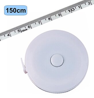 Fako Bijoux - Rolmaat - Meetlint Lichaam - Meetband - Klussen Meetlint - Lintmeter - Hobby Meetlint - Uittrekbaar - 150cm - Wit