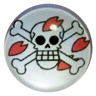 Fako Bijoux - Click Button - Glas - Schedel Heart