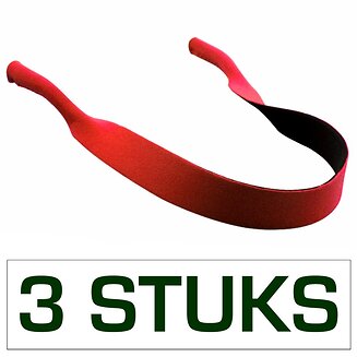 Fako Bijoux - Brillenkoord Neopreen - Brilband - Sport - Watersport - Rood - 3 Stuks