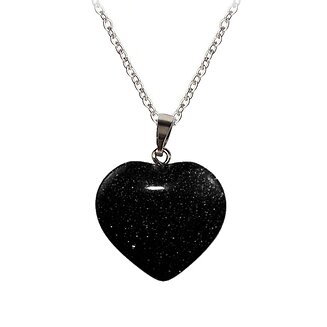 Fako Bijoux - Ketting - Hart Natuursteen - 20x20mm - Zandsteen - 50cm