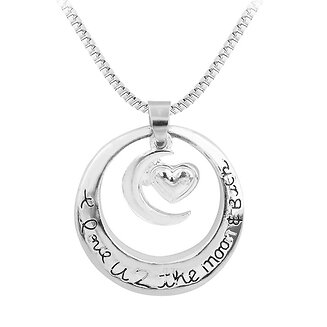 Fako Bijoux - Ketting - I Love You To The Moon And Back - Rond - Zilverkleurig