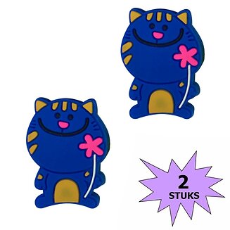 Fako Bijoux - Tennisdemper - Poes - Blauw - 2 Stuks