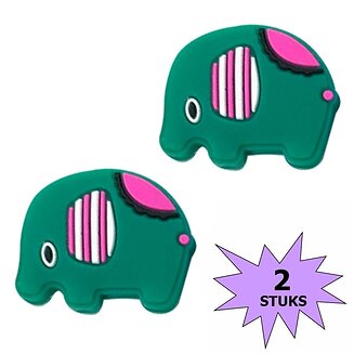 Fako Bijoux - Tennisdemper - Olifant - Donkergroen - 2 Stuks