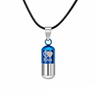 Fako Bijoux - Ketting Ashanger / Assieraad - Love - Blauw