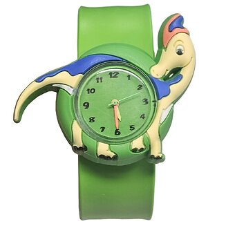 Fako® - Kinderhorloge - Slap On Mini - Dinosaurus - Groen Klokje
