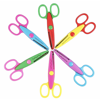 Fako Bijoux - Kartelschaar Set - 6 Stuks - Kinderschaar - Knutselschaar - Zigzagschaar - Geschikt voor plakboek, fotoalbum, school, papier, dagboek etc. - Creatief  - Set 6 Stuks
