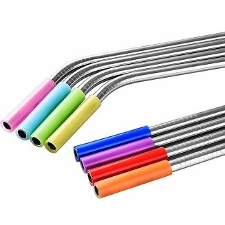 Fako Bijoux - Siliconen Mondstukken Voor Metalen Rietjes - Voor Rietjes Tot 6mm Dik - 16 Stuks