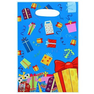 Fako Bijoux - Uitdeelzakjes - 10 stuks - Traktatie Zakjes Voor Uitdeelcadeautjes - Uitdeelzakjes Kinderfeestje - Verjaardag -  Cadeautjes Blauw