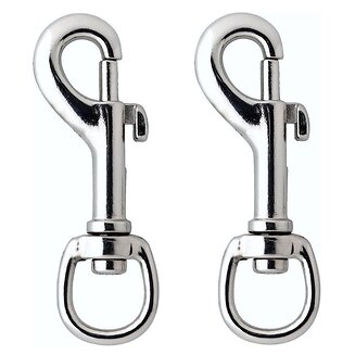 Fako Bijoux - Musketonhaak - Karabijnhaak - Sleutelhanger - Musketon Haak - Karabijn Sluiting - 87x23mm - Zilverkleurig - 2 Stuks