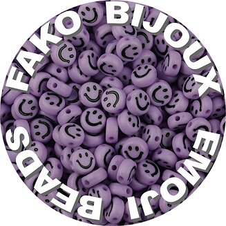Fako Bijoux - Emoji / Smiley Kralen - Acryl - 7mm - Sieraden Maken - 250 Stuks - Paars
