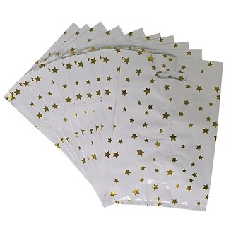 Fako Bijoux - Folie Uitdeelzakjes Sterren - 10 stuks - Traktatie Zakjes Voor Uitdeelcadeautjes - Uitdeelzakjes Kinderfeestje - Verjaardag - Wit