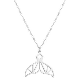 Fako Bijoux - Ketting Met Hanger - Stainless Steel - RVS - Staal - Dolfijn Staart - Zilverkleurig