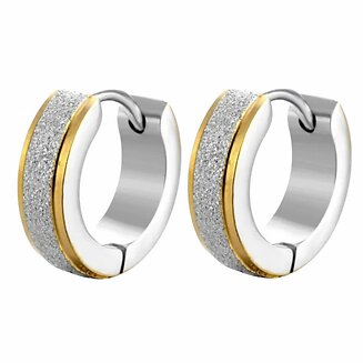 Fako Bijoux - Oorbellen - Oorringen - Stainless Steel - Glitter - 13mm - Goud-/Zilverkleurig
