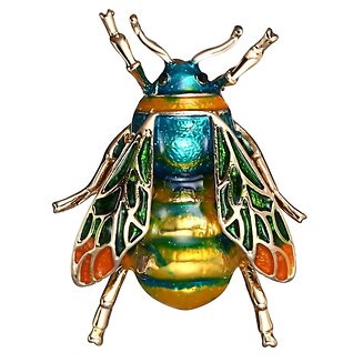 Fako Bijoux - Broche - Bij - Bee - 27x35mm - Blauw