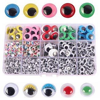 Fako Bijoux - Wiebeloogjes - Zelfklevende Hobby Oogjes - Knutsel Oogjes - Diverse Afmetingen - Diverse Kleuren - 1500 Stuks