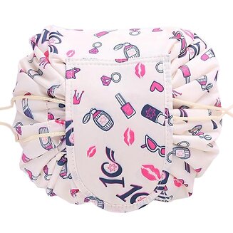 Fako Fashion - Magic Travel Pouch - Cosmetic Opberg Tas - Make-up Opbergsysteem - Make-up Toilettas - Reistas - Cosmetica Accessoires Organiser - Handige Toilettas - Make-up Print