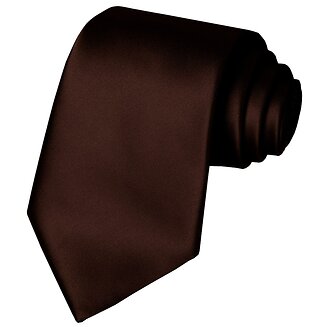 Fako Fashion - Stropdas - Effen - Satijn - 8cm - 145cm - Donkerbruin