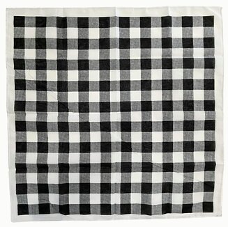 Fako Fashion - Bandana Blok - Blokken Zakdoek - Boeren Zakdoek - Geblokt - Wit