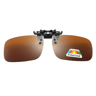 Fako Fashion - Clip On Voorzet Zonnebril - Overzet Clip-on - Polariserend - Polarized - Large - 133x40mm - Bruin