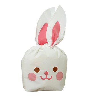 Fako Bijoux - Uitdeelzakjes 13x22cm - 50 Stuks - Traktatie Zakjes Voor Uitdeelcadeautjes - Uitdeelzakjes Kinderfeestje - Verjaardag - Pasen -  Konijn - Roze/Wit