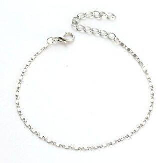 Fako Bijoux - Enkelbandje - Ketting Fijn - Zilverkleurig