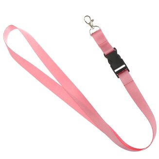 Fako Bijoux - Keycord Classic - Lanyard - Sleutelkoord - Badgehouder - 51cm - 20mm - Roze