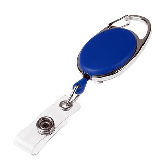Fako Bijoux - Uittrekbare Sleutelhanger Met Koord / Rolspeld / Yoyo / Jojo / Skipashouder - Nylon - 36x56mm - Blauw