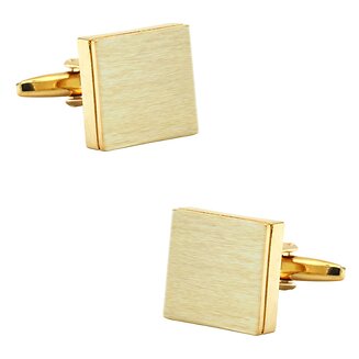 Fako Bijoux - Manchetknopen - Geborsteld - Vierkant - 16x16mm - Goudkleurig