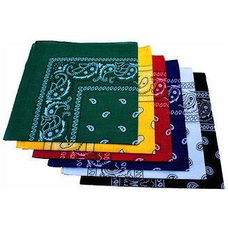 Fako Fashion - Paisley Bandana's 6 stuks - Paisley Boeren Zakdoek Sport Accessoires Mondkapje - Bandana 6 kleuren