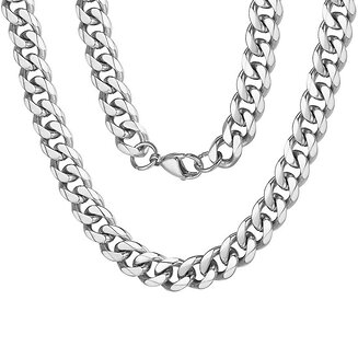 Fako Bijoux - Schakelketting Staal - RVS - Gourmette - Cuban Link - 11.5mm - 55cm - Zilverkleurig