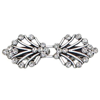 Fako Bijoux - Vestsluiting Classic - Vestclip - Springer Strass - Zilverkleurig