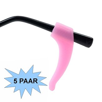Fako Bijoux - Anti-slip Oorhaakjes - Brilhaakjes - Siliconen - Roze - 5 paar