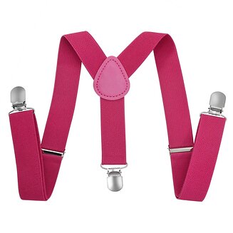 Fako Fashion - Kinder Bretels - Effen - 65cm - Donkerroze