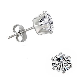 Fako Bijoux - Oorbellen - Steker - Stainless Steel - Zirkoon - 5mm