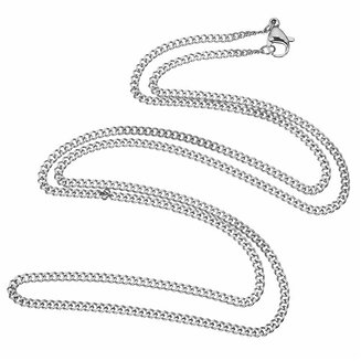 Fako Bijoux - Schakelketting Staal - RVS - Gourmette - Cuban Link - 3.0mm - 55cm - Zilverkleurig