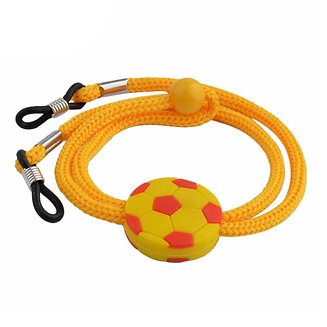 Fako Bijoux - Brillenkoord - Kids - Nylon - Voetbal - Geel