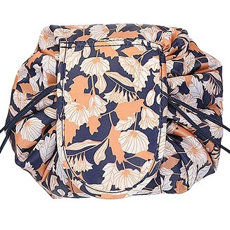 Fako Fashion - Magic Travel Pouch - Cosmetic Opberg Tas - Make-up Opbergsysteem - Make-up Toilettas - Reistas - Cosmetica Accessoires Organiser - Handige Toilettas - Bloemen Donkerblauw