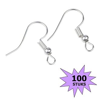 Fako Bijoux - Oorbel Haakjes - Zilverkleurig - 100 Stuks