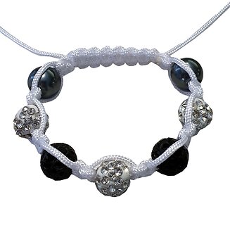 Fako Bijoux - Armband - Disco Dots Kids - Zwart/Wit