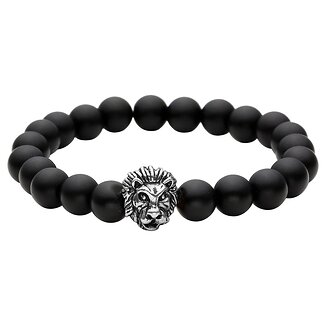 Fako Bijoux - Buddha Armband - Leeuw - Zwart - Zilverkleurig