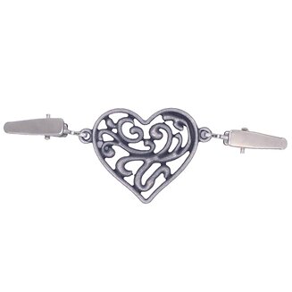 Fako Bijoux - Vestsluiting - Vestclip - Hart - Zilverkleurig