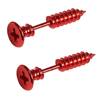 Fako Bijoux - Oorbellen - Schroef - Schroeven - Rood