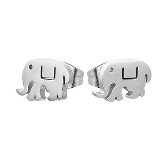 Fako Bijoux - Oorbellen - Steker - RVS - Stainless Steel - Olifantje