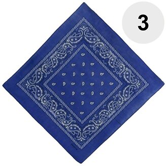 Fako Fashion - Bandana - Hoofddoek - Mondbescherming - Zakdoek - Paisley - Blauw - 3 Stuks